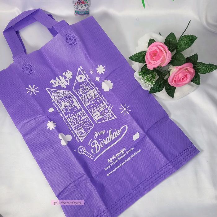 [Freebies PC Official] Merch Unofficial Totebag Borahae BTS RM Jin Suga Jhope Jimin V Taehyung Jungk