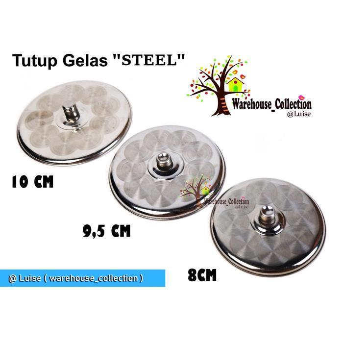 TUTUP GELAS STAINLESS DIAMETER 8cm 9,5cm dan 10cm TEBAL / Tutup Gelas Stell