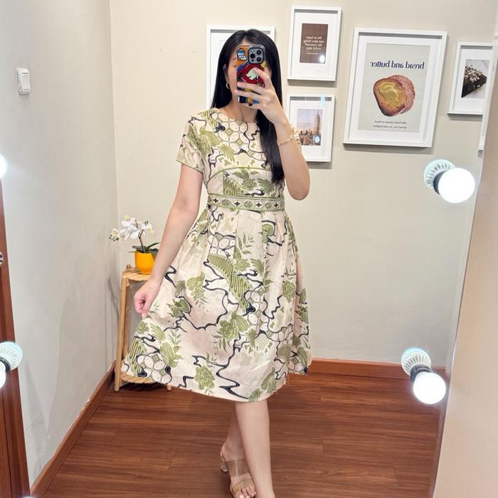 Dress terusan batik wanita baju dress bstik wanita premium - Andine Batik Dress NWclothing