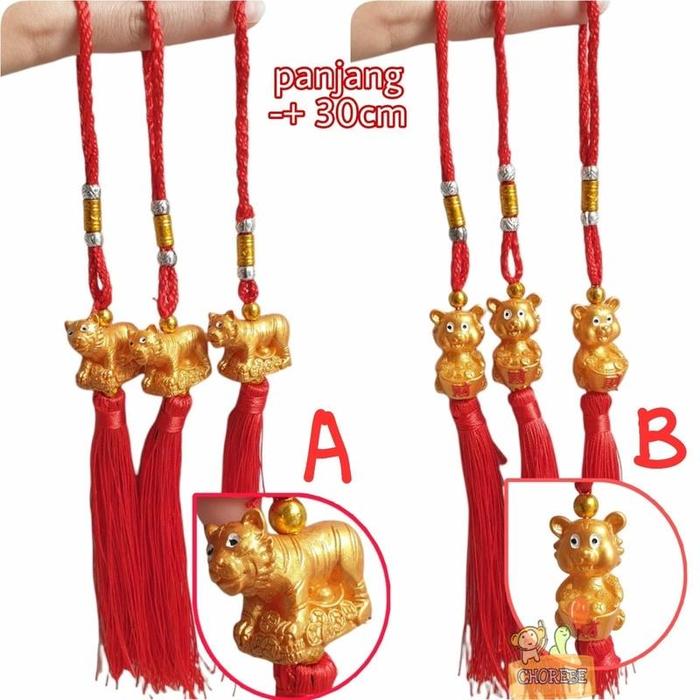 Gantungan Macan Tiger Emas Kado Tinsel Hiasan Parcel Hampers Pohon Imlek Sincia New Year