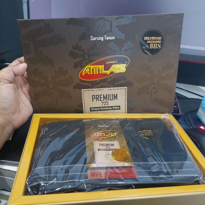 [Hitam & Warna] Grosir Sarung ATLAS BHS PREMIUM POLOS Hitam Biru Coklat Hijau Maron /  Mangkasari