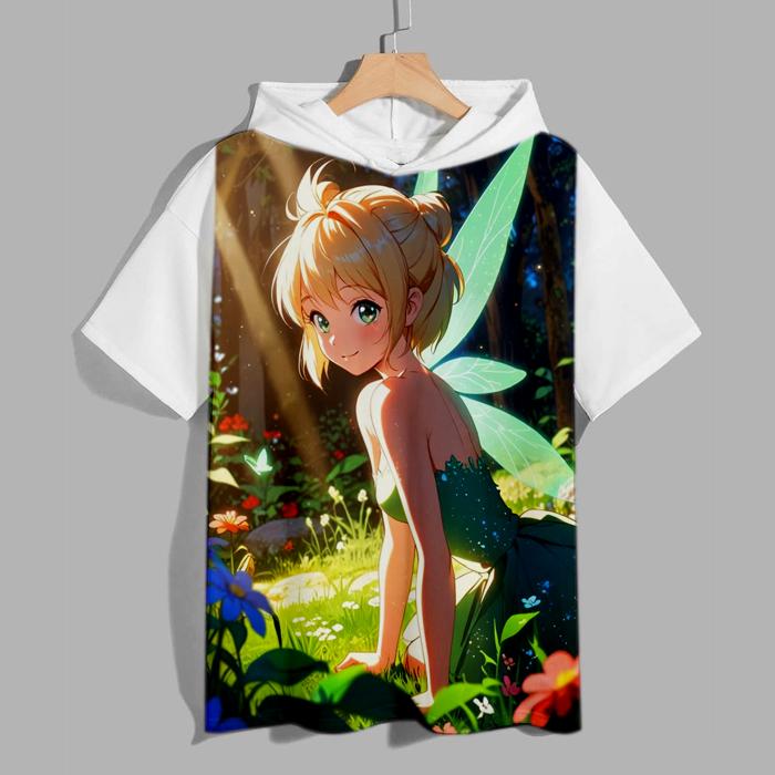 Baju kaos anak hoodie motif karakter boneka kartun tinkerbell DN9 sablon sublim gambar 3D Fashion