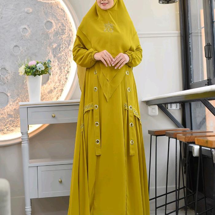 humaira syar i bahan cerury bebidol full poring gamis terbaru Syari