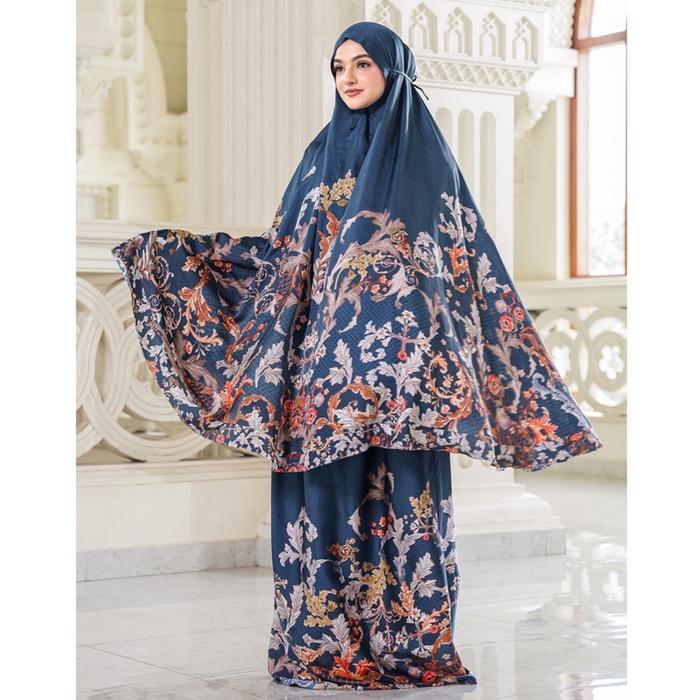 mukena buttonscarves Royale - Grandeur Prayer Robe - Prussian