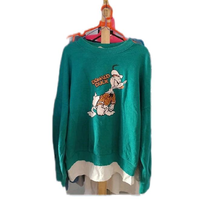 Preloved Thrift @Crowneck Switer Sweater Atasan Oversize Sweatshirt Katun Wanita Crewneck Baju Kaos 