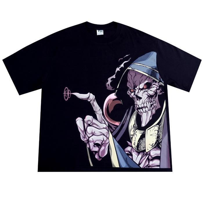 OVERLORD AINZ OOAL GOWN ANIME MANGA KAOS OVERSIZE TSHIRT HITAM
