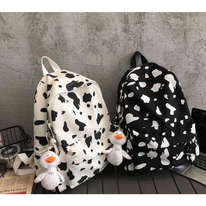 Rafacolletion tas ransel anak sekolah SD SMP tas motip lucu sapi sapi