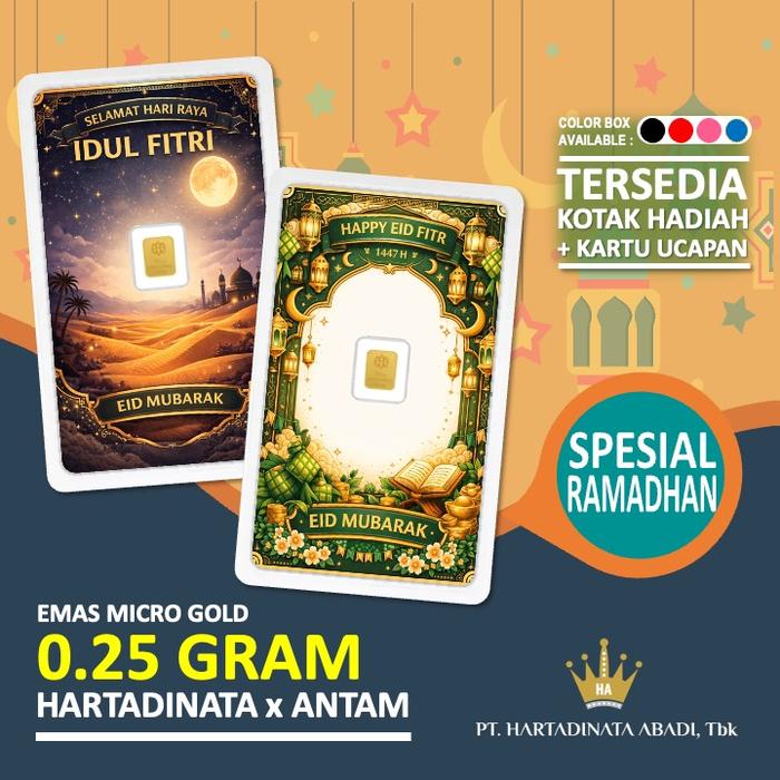 Emas Hartadinata x Antam 0.25 gram 0,25 gr Ramadan Lebaran Idul Fitri