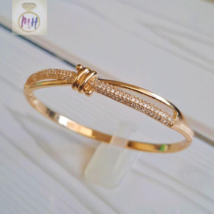 Gelang bangle ikat tali Xuping, gelang kolong dewasa gold 18k, awet dan elegan.