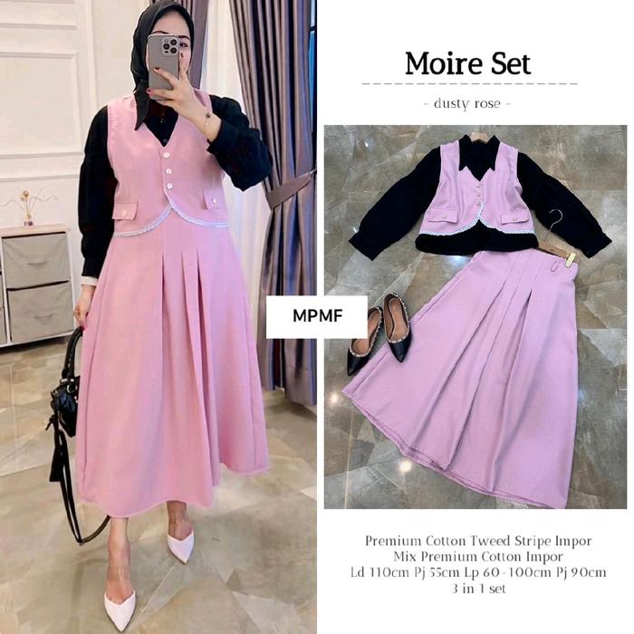 SETELAN ROK + ROK WANITA BERBAHAN PREMIUM KATUN TWEED STRIP IMPOR MIX PREMIUM KATUN IMPOR HIGH PREM