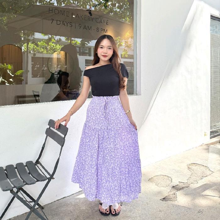 ROK SUSUN MIZU - ROK SUSUN RUFFLE - ROK PANJANG 3 SUSUN