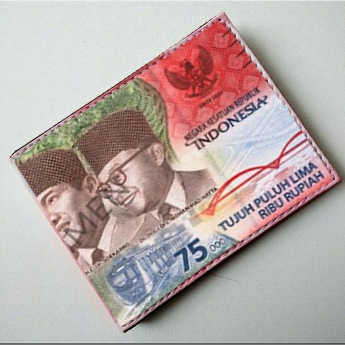 Dompet Uang Rp 75,000 Dompet Lipat Pria Kulit Sintetis Dompet Pria