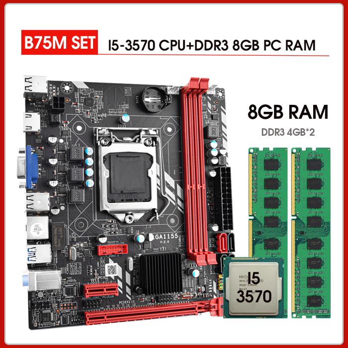 B75 Motherboard KIT with Intel Core LGA 1155 I5 3570 CPU 2pcs x