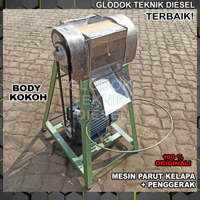 Parutan Kelapa + Mesin 6.5 HP + Rangka Parut Kelapa Penggerak