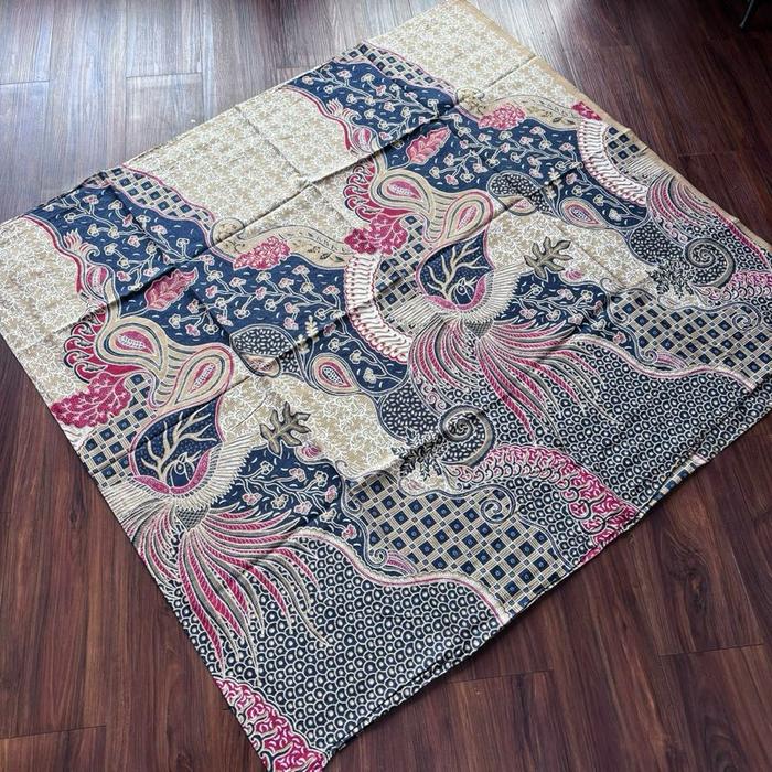 Kain Batik Katun Handprint Warna Biru Navy Biru Dongker | Batik Navy
