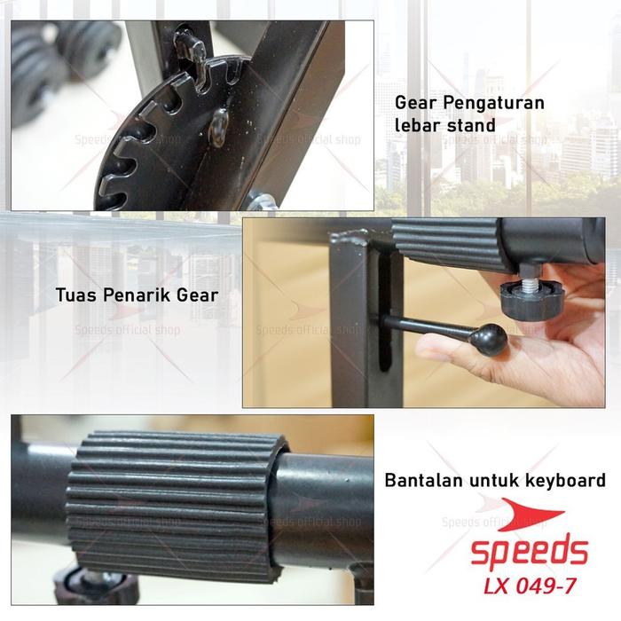 SPEEDS Alat Musik Stand Keyboard Double Kaki Keyboard X Piano Dewasa Lipat Portable 049-7