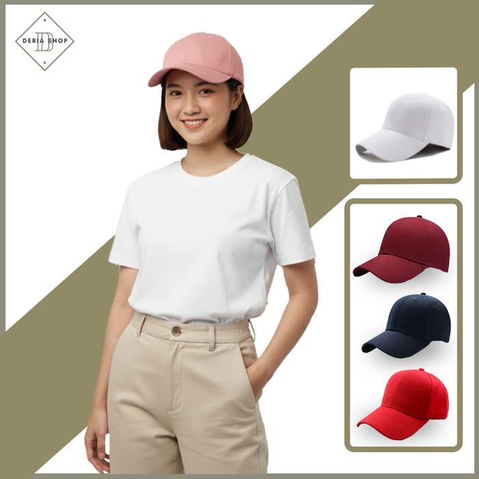 Topi Baseball Polos Pria Bahan Rapel Premium Caps Polo Distro Cowok Kanvas Unisex Wanita Anak Dewasa