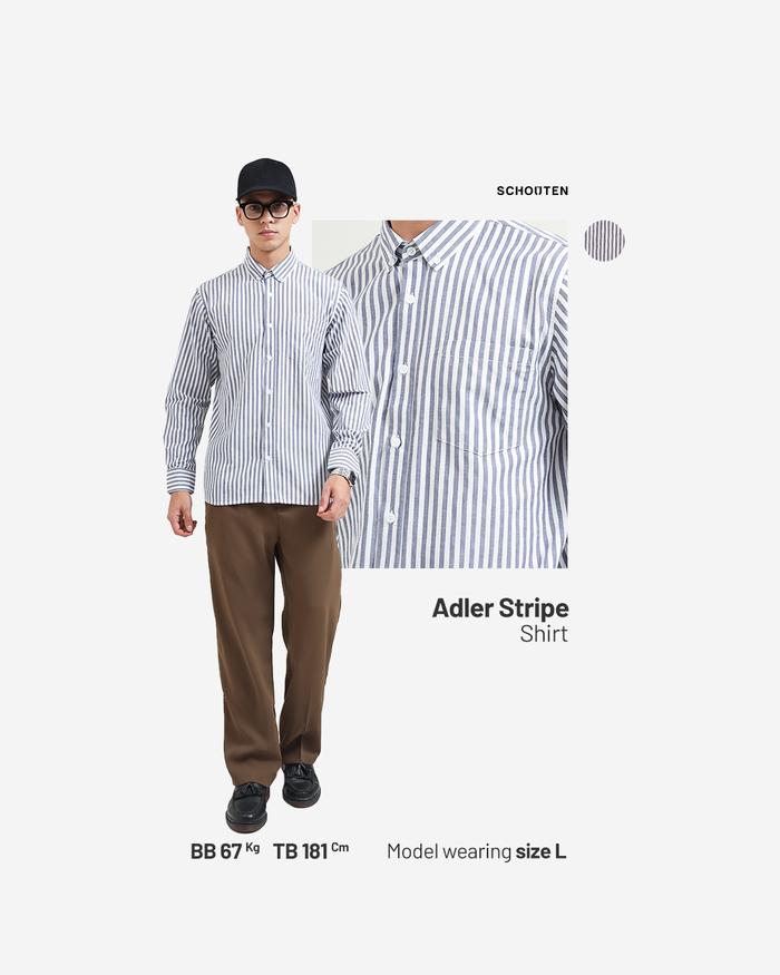 Schouten Adler Stripe Shirt Button Down- Kemeja Kasual Stripe Kerah