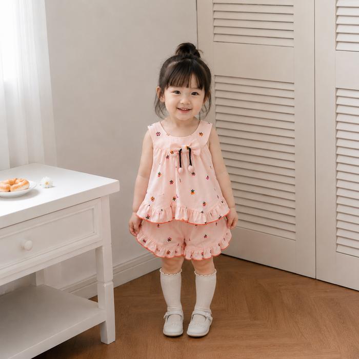Lepetite Evarose One Set Anak Perempuan Motif Floral Eksklusif Premium Kekinian