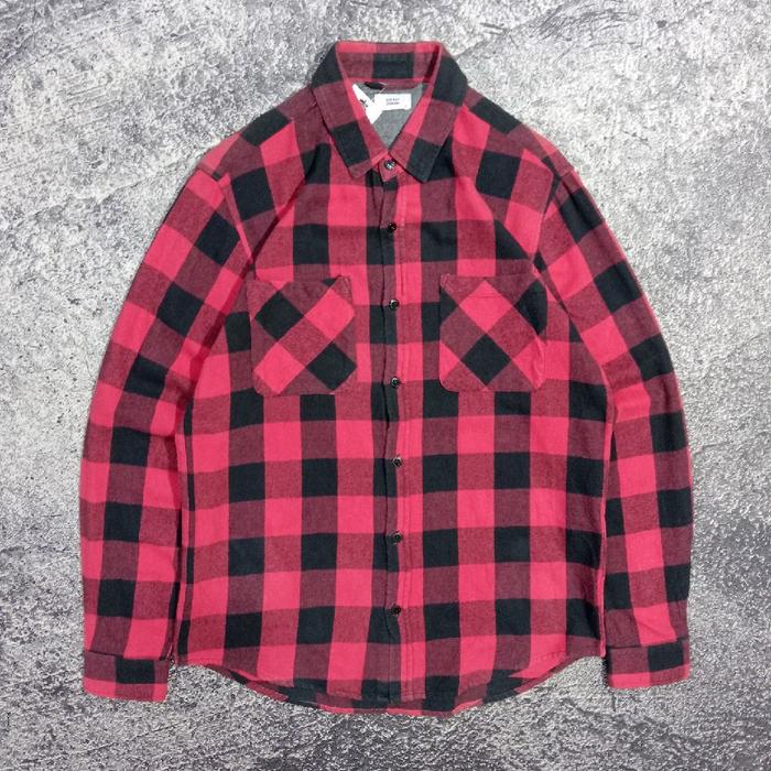 Kemeja flanel lengan panjang BROWNY STANDARD kotak kotak kemeja casual murah size M