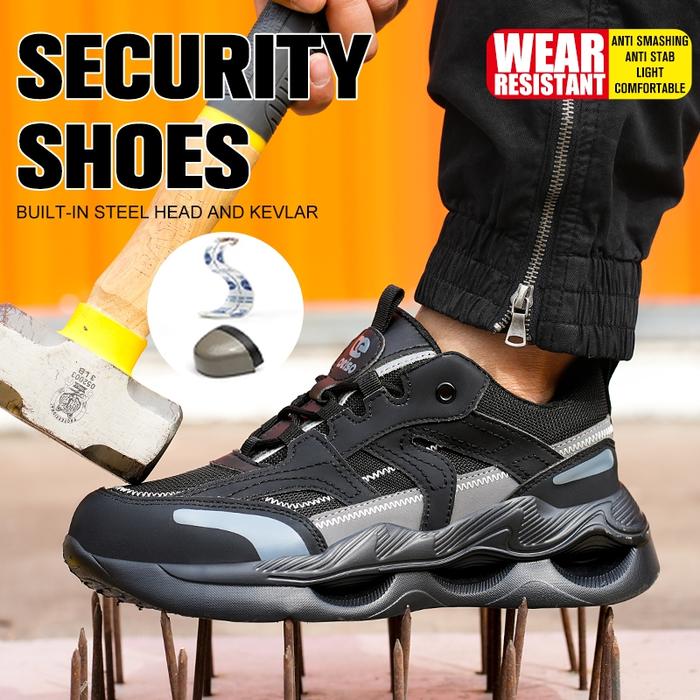 Sepatu AEISO casual hitam pria dan wanita light comfort dengan extra perlindungan