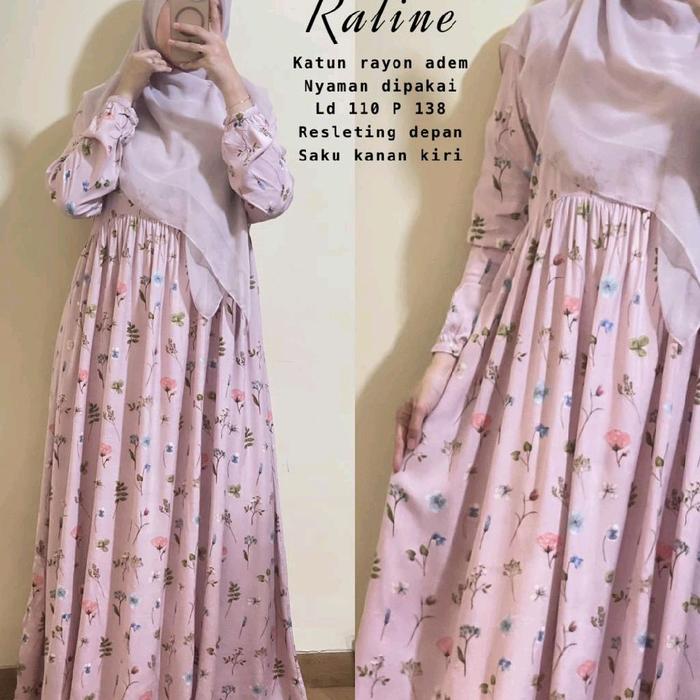 ORI MBA WISNU MAXI DRESS KATUN RAYON MOTIF ADEM NYAMAN HALUS BUSUI FRIENDLY
