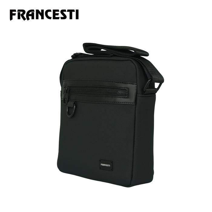 FRANCESTI Tas Selempang Hitam Model 504 Black Stylist Trendy dari Kanvas untuk Punggung dan Bahu han