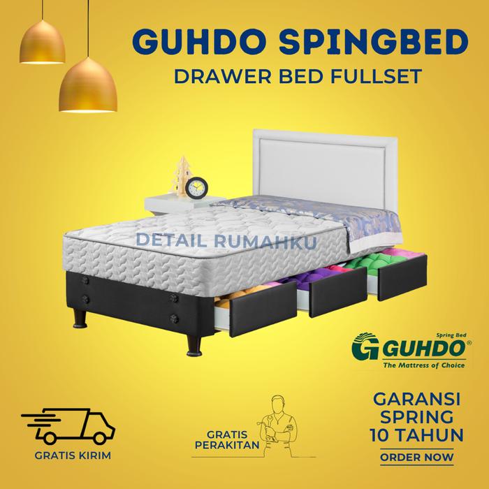 NEW PRODUK Guhdo Spring Bed 3 Laci New Prima Drawer Bed HB Atlantic FULL SET / TANPA SANDARAN 90x200