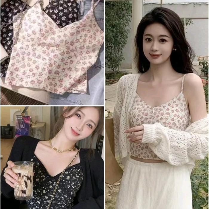 Atasan Tank Top Motif bahan Spandex/ Lycra