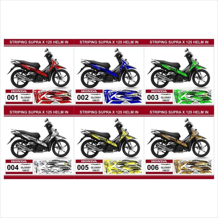 Stiker Striping Decal Honda Supra X 125 Helm in Variasi ARS001 GLOSSY