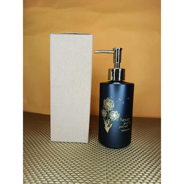 Botol Kaca Sabun Cair | Bottle Pump Doff Black 300 ml