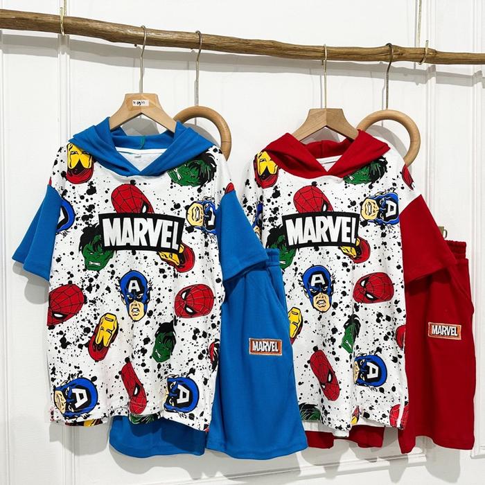 Setelan Anak Anak Fashion Motif Karakter Marvel FullPrint #927 // Setelan Pakaian Anak Anak Hoodie T