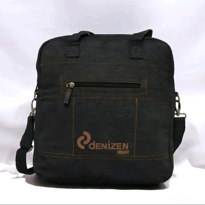 Denizen From Levis Black Denim Mens Sling Bag Original
