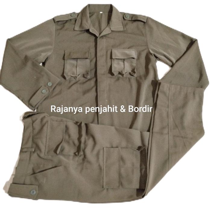 Rajanya penjahit & Bordir SUPPERRRR!!!! PREMIUM SERAGAM PDL POL PP POLOS BAHAN LUSTER untuk Kebutuha