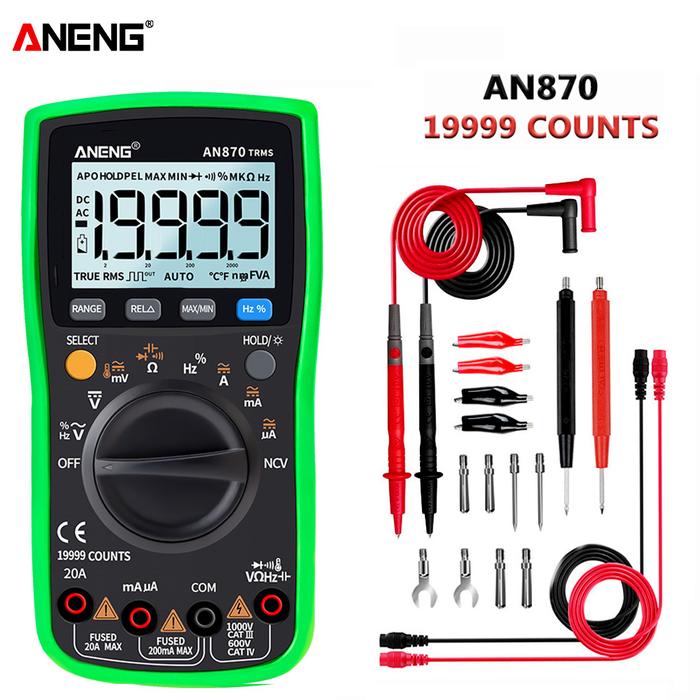 ANENG AN870  Digital Multimeter 19999 Counts profissional transistor