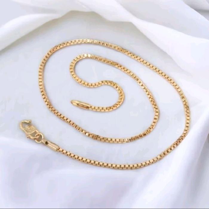 Kalung Gold  Milano Panjang 75 CM Perhiasan Imitasi Lapis Emas 18-24,K Pria Wanita