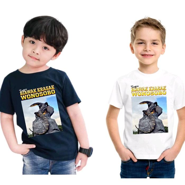 Kaos Tugu Biawak Viral/ Kaos Anak Viral/ Kaos Menyawak Krasak / Kaos Katun 30s/ Kaos Murah