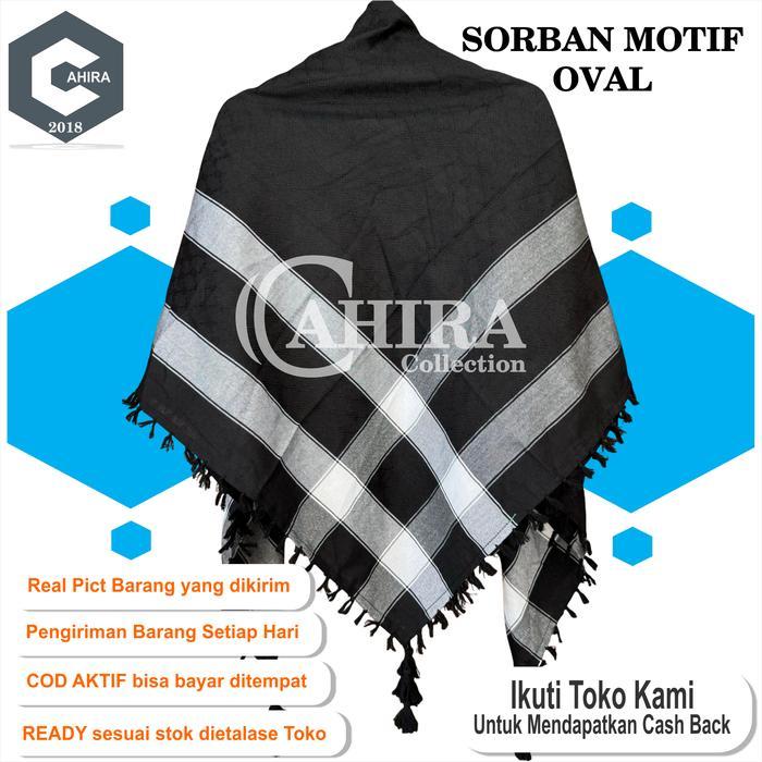SORBAN MOTIF PREMIUM SORBAN ARAB RONCE OVAL SORBAN BAGUS TEBAL - Abu