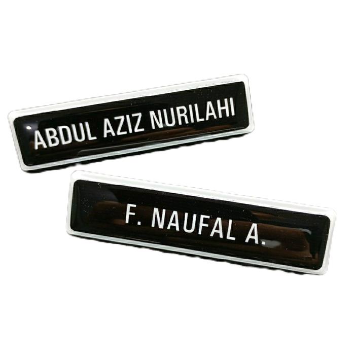papan nama acrilik name tag acrilik Papan Nama Dada Premium Lapis Resin (GOLD ASLI)/Name Tag/Nametag