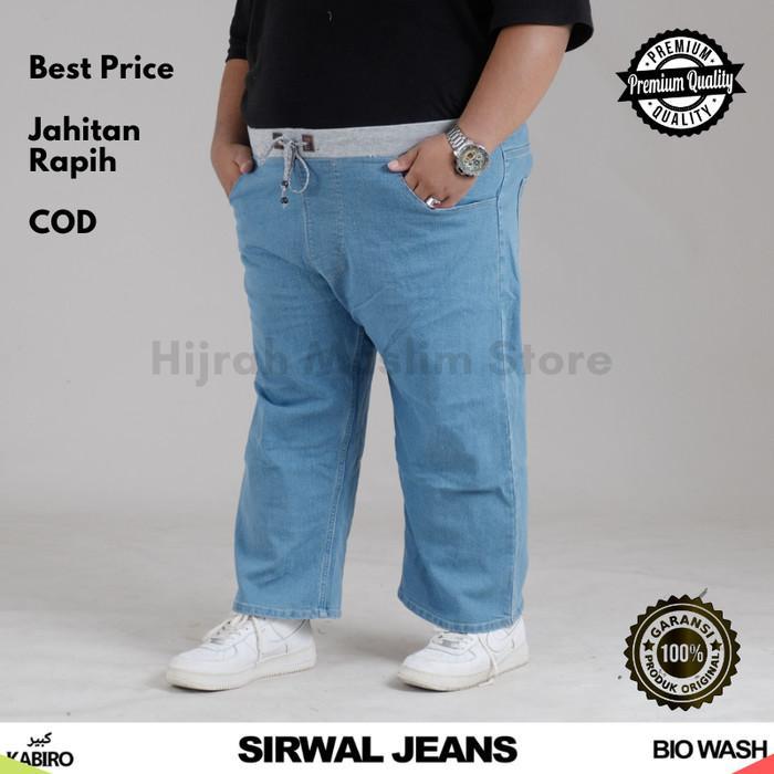 Celana Sirwal Jeans Denim Size Besar JUMBO 3XL - 6XL Bigsize Pria Dewasa Cingkrang