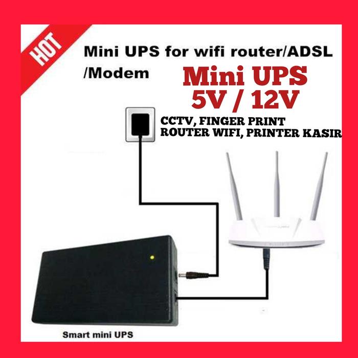 Mini UPS Power Kamera CCTV Finger Print Router Ruter Wifi Kasir Smart Portable UPS 5V 12V 2A 2000mAh