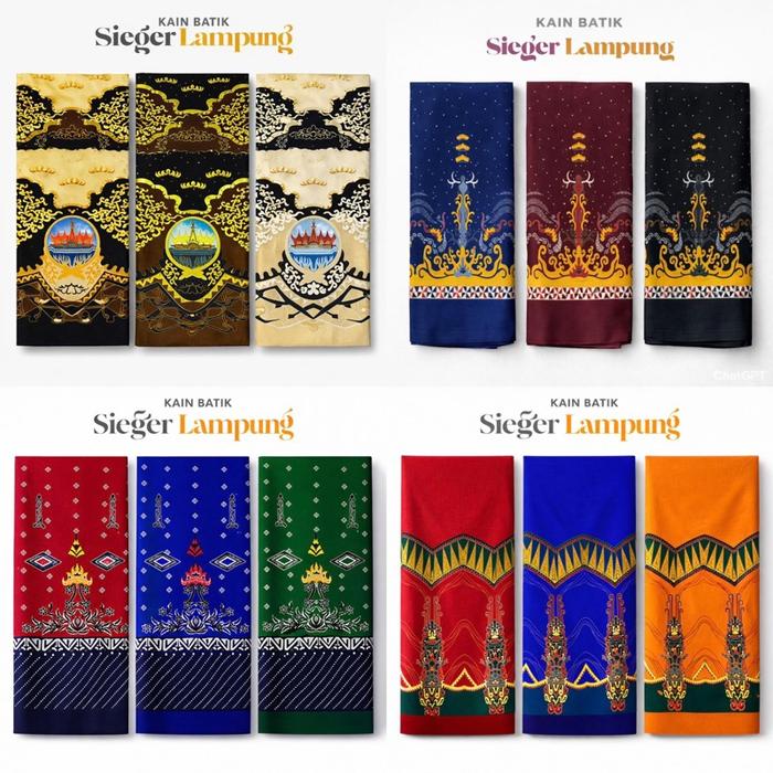 Kain Batik Siger Lampung - Batik Lampung Premium Bahan Sanwos Foil Tebal Halus Untuk Baju Sarung Met