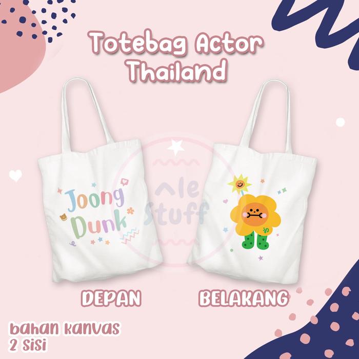 Totebag nama thailand aktor 2 sisi thai aktor cp merchandise couple thaienthu taynew gemfot pondphuw