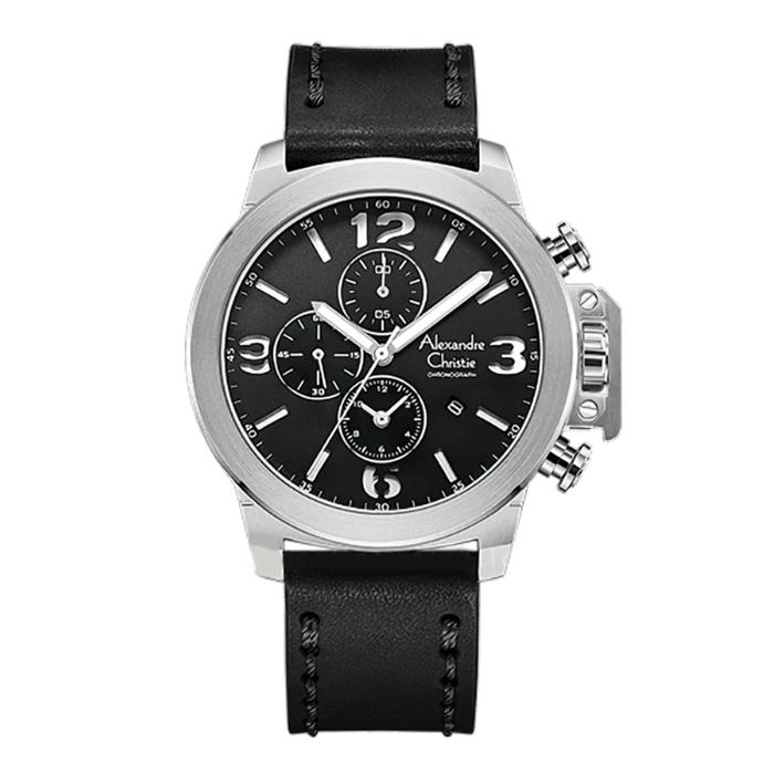Alexandre Christie AC 6280 Silver Black New GCLSSBASL Jam Tangan Pria