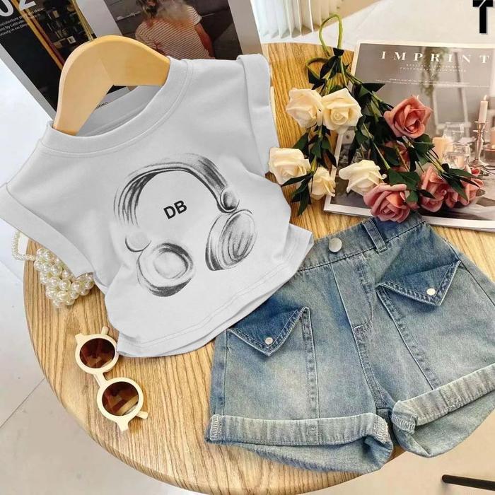 SETELAN ANAK AIPHONE DB DENIM PAKAIAN ANAK PEREMPUAN USIA 1-5 TAHUN SETELAN ANAK TERBARU KEKINIAN