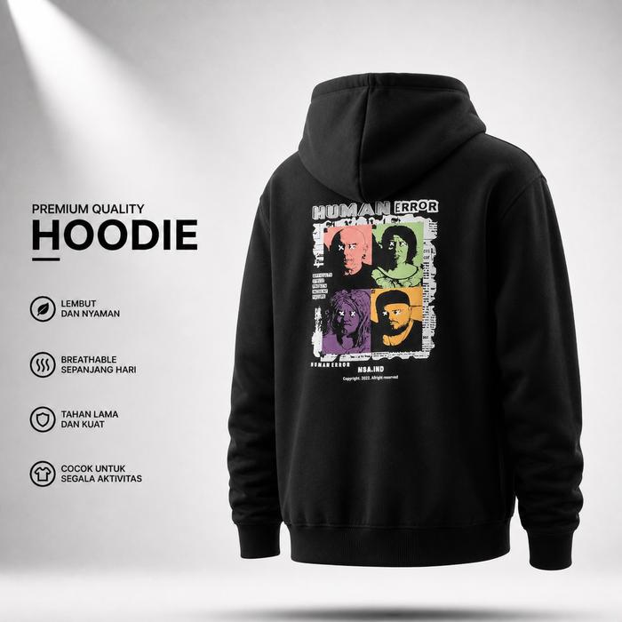 Nsa Ind  Pullover Hoodie  Human Error Black Original Made in Indonesia
