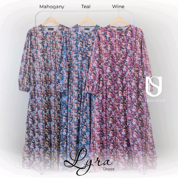 Gamis lyra umma syari/gamis katun/gamis motif