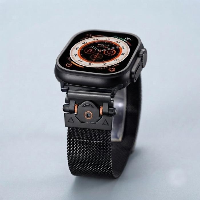 Magnetic Milanese Link strap stainless steel cocok untuk jam tangan Apple Watch Series 2 3 4 5 6 7 8