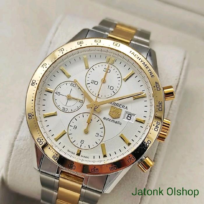 Tag Heuer Carrera Chronograph Automatic Demi Gold 18K CV2050 Caliber 16 Mint Original Swiss Made