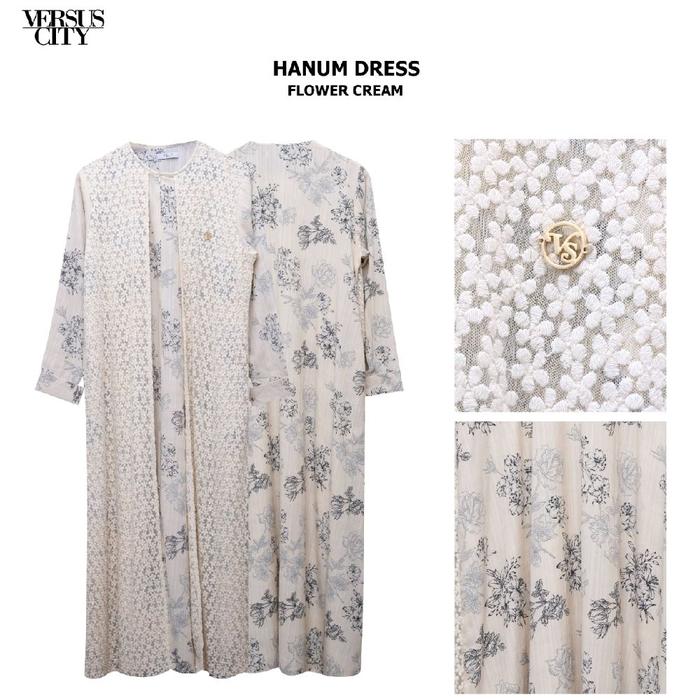 HANUM DRESS FLOWER BY VERSUS CITY/100%original versus city/muslim/wanita/gamis/dailywear